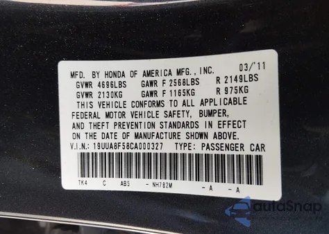 2012 Acura Tl 3.5 from USA, damaged, VIN 19UUA8F58CA000327